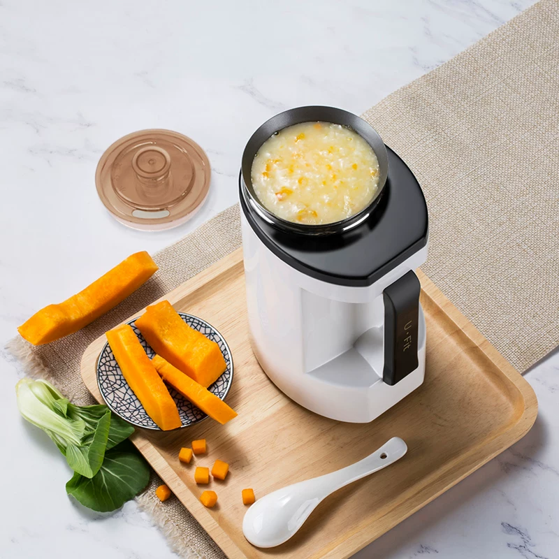 Slow Cooker Ceramic - 1人用電気シチューポット、タイマー付き、焦げ付き防止セラミック製スロークッカー、おかゆ、オートミール、スープ用、オフィスや旅行に最適