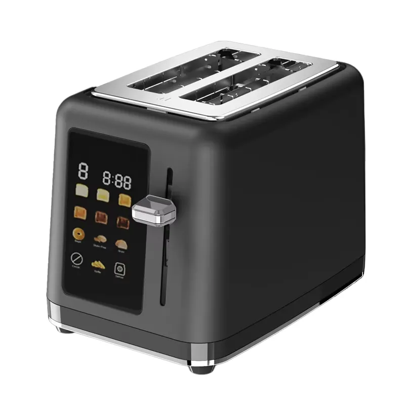 Toaster 4 Slice - 1/2/3/4枚焼きスマートタッチトースター、カラースクリーンディスプレイ、6段階の焼き色調整、ベーグルやパンの調節可能な設定機能付き
