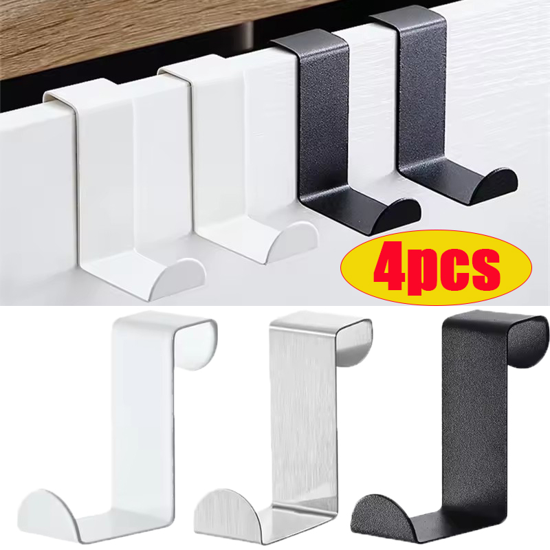 Kitchen Appliances Cabinet - 引き出し用リバーシブルステンレスフック、キャビネットドアタオルラック、オフィスキーホルダー、コートフック、キッチン棚アクセサリー整理