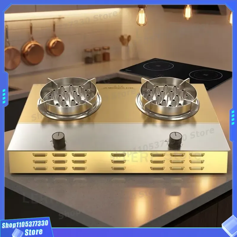 Kitchen Appliances Electric Stove - 3000Wダブルバーナー電気コンロ プラズマ炎効果 デスクトップクックトップ ノブ制御 家庭用キッチン家電 新エネルギー