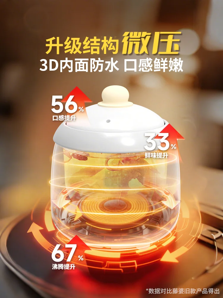 Slow Cooker Ceramic - 220V Tengpo 電気スロークッカー小型セラミックポット自動スープシチューお粥メーカー新しい DBC
