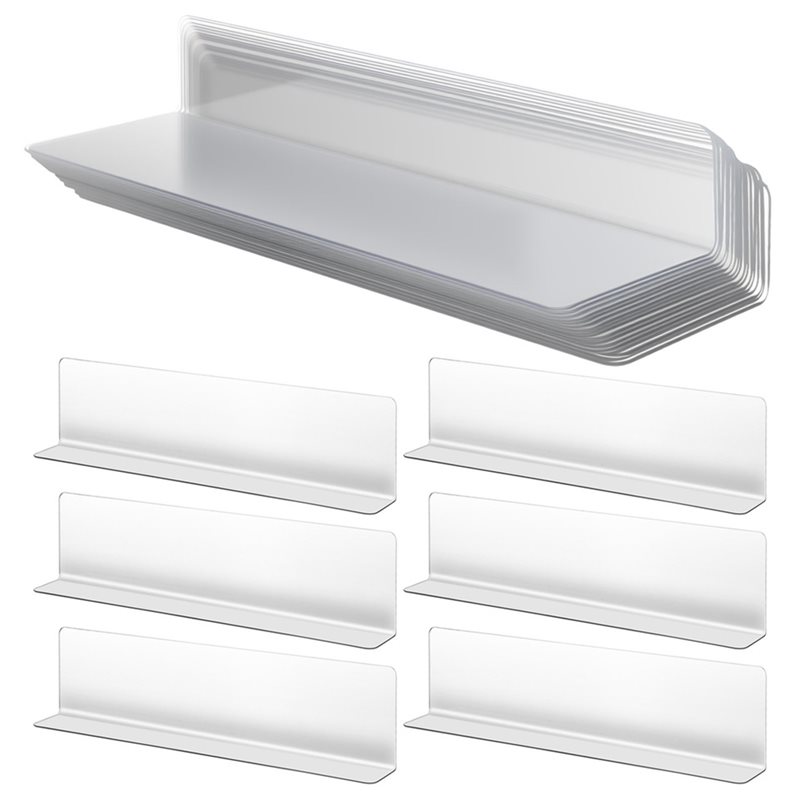 Kitchen Appliances Cabinet - ABGR-キッチンキャビネット収納ラックディスプレイスタンドストア20個20cm L字型棚仕切り透明プラスチックオーガナイザー
