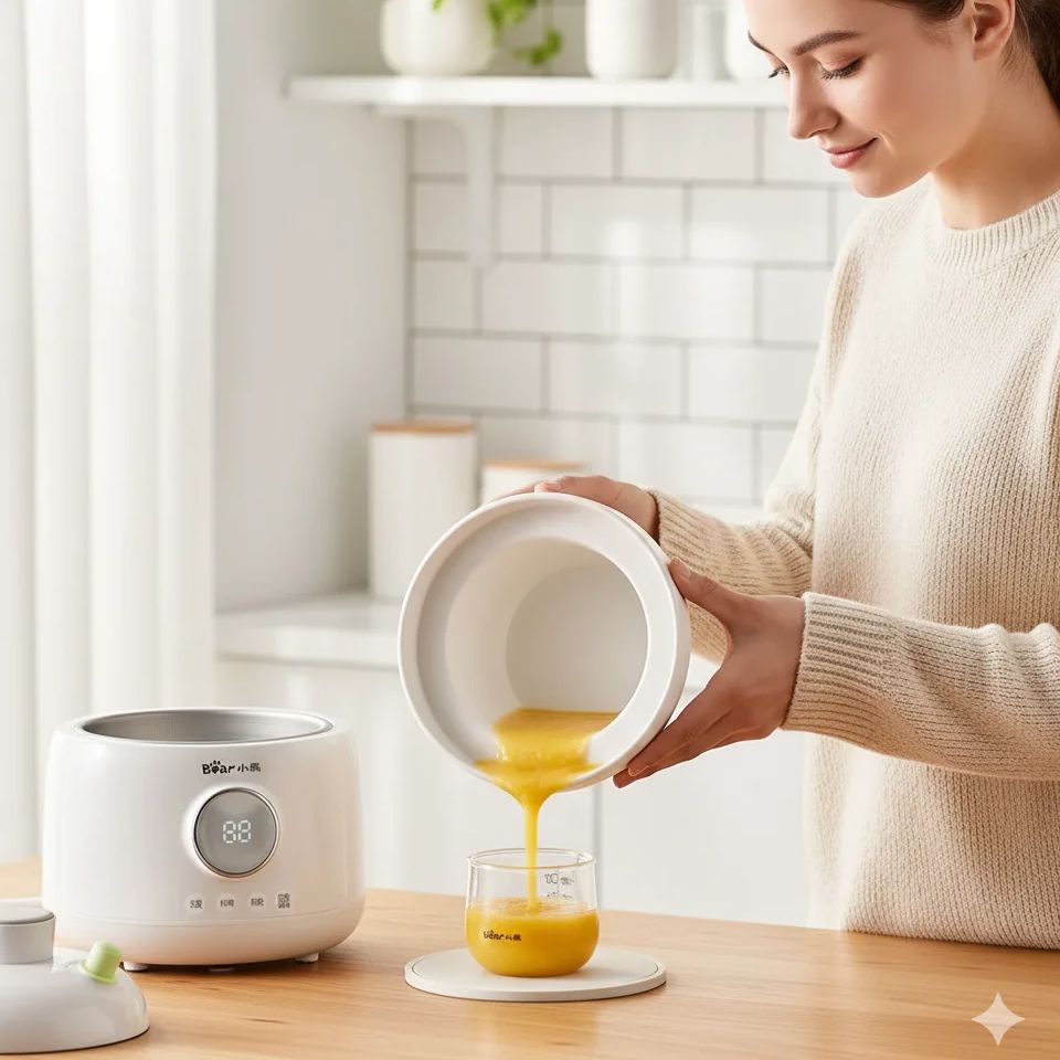 Slow Cooker Ceramic - ベアベビーフードクッカー 電気スロークッカー セラミック煮込み 直火煮込み 微圧力煮込み鍋 1L