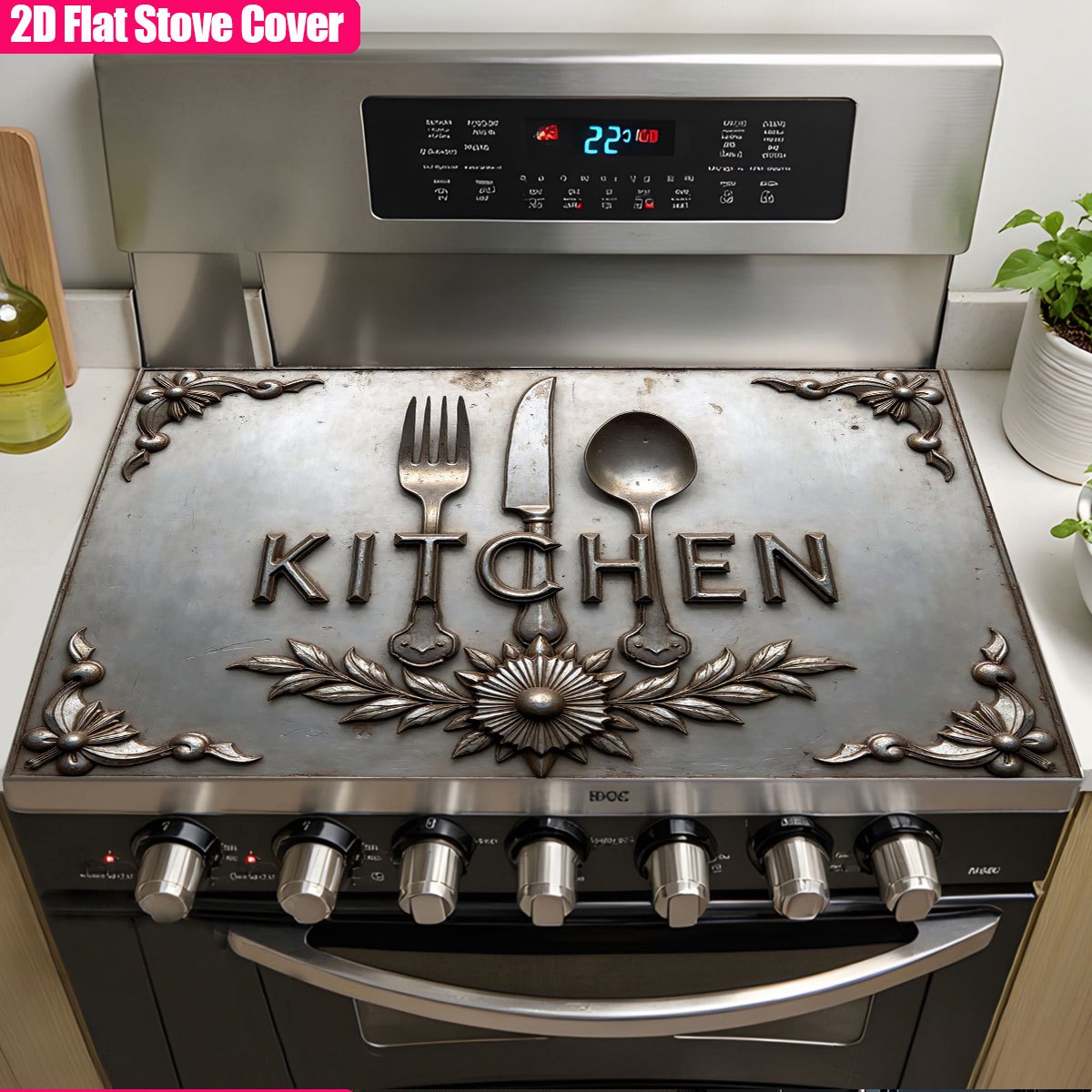 Kitchen Appliances Electric Stove - 頑丈な金属製コンロカバー 耐熱性 滑り止めプロテクターマット IH電気コンロ用 キッチン ホームデコレーション