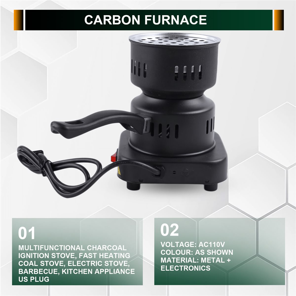 Kitchen Appliances Electric Stove - M10K 多機能炭火点火ストーブ、高速加熱石炭ストーブ、電気ストーブ、バーベキュー、キッチン家電 USプラグ