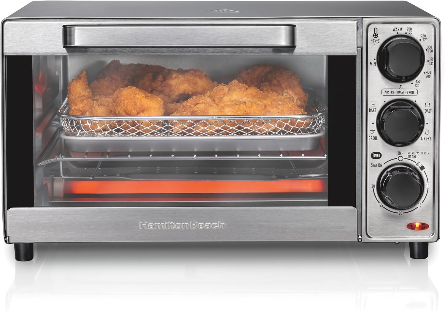 Toaster 4 Slice - カウンタートップ4枚焼きトースターオーブン＆エアフライヤーコンボ、ベーキング、ブロイリング、トースト機能付き、30分タイマー、自動シャットオフ、調整機能付き