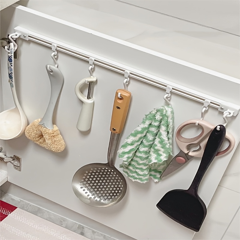 40cmドリル不要キッチン用品レールフック、多機能スライド式 - Kitchen Appliances Cabinet のレビューと価格