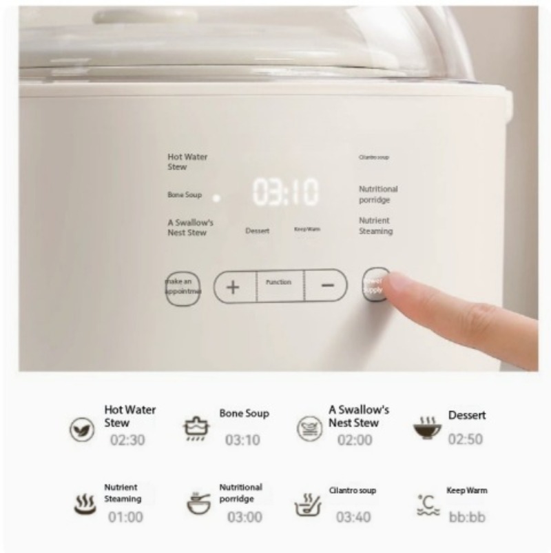 4.5L自動セラミック水分離シチューポット家庭用スロークッカ - Slow Cooker Ceramic のレビューと価格