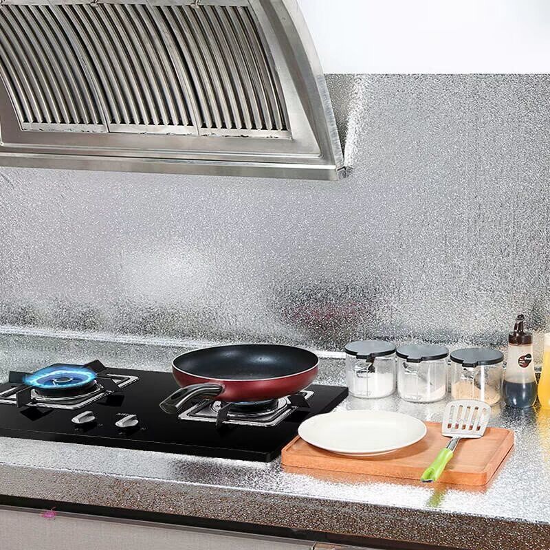 キッチンウォールステッカー 自己粘着アルミ箔製 油汚れ防止ウ - Kitchen Appliances Cabinet のレビューと価格