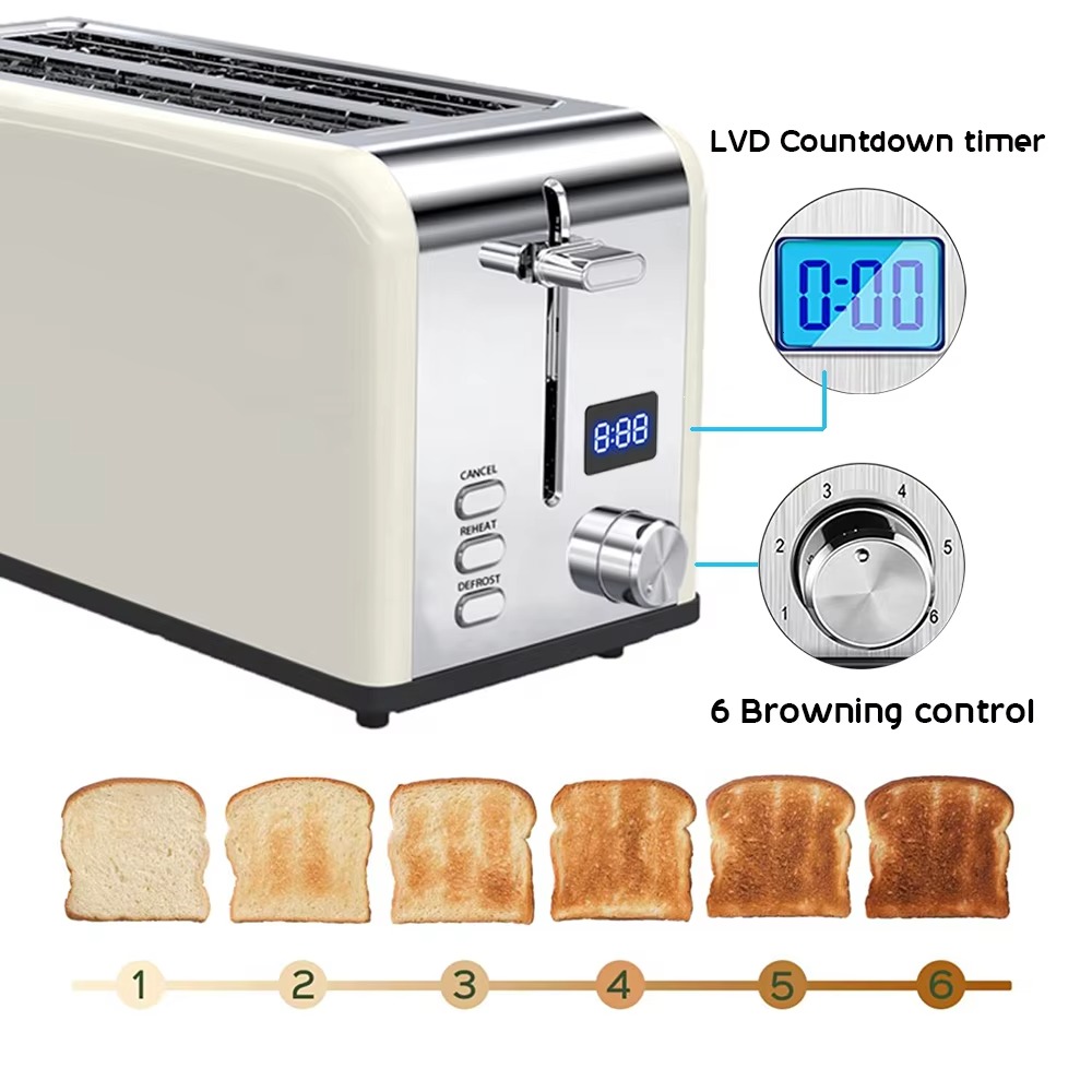 ステンレス製 ホットセール モダンスタイル ロングスロット  - Toaster 4 Slice のレビューと価格