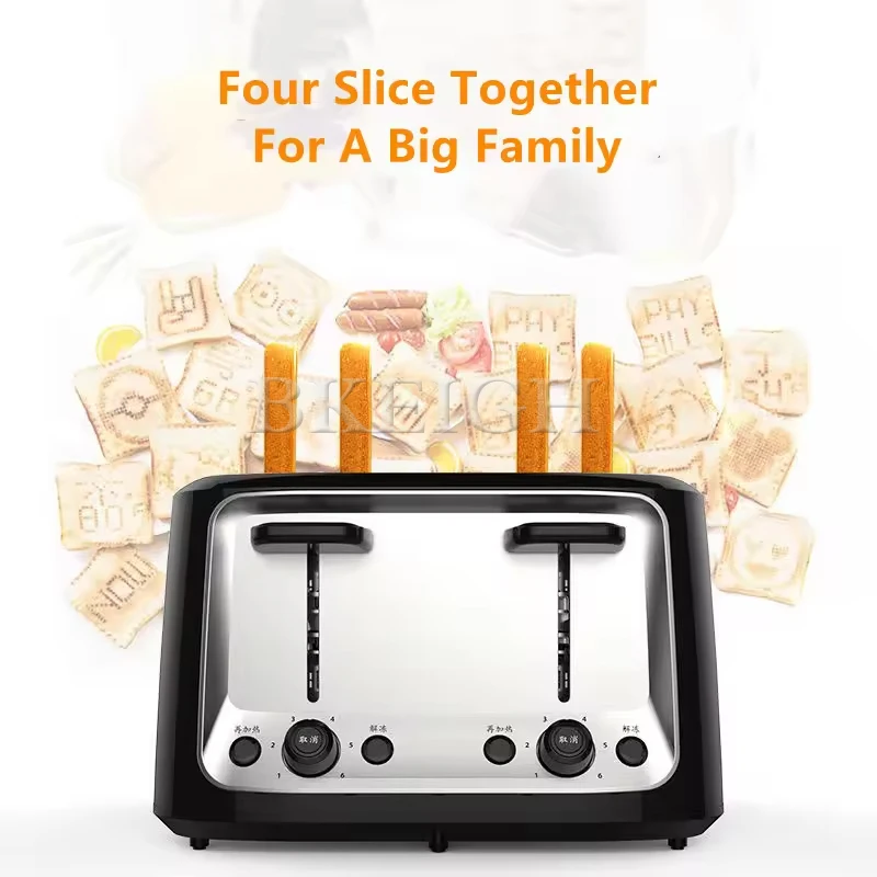 4枚焼きポップアップトースター多機能自動トースト朝食マシンベ - Kitchen Appliances Youtube のレビューと価格