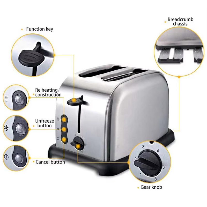 新しいデザインの電気ステンレス鋼トースター 4枚焼き キッチ - Toaster 4 Slice のレビューと価格