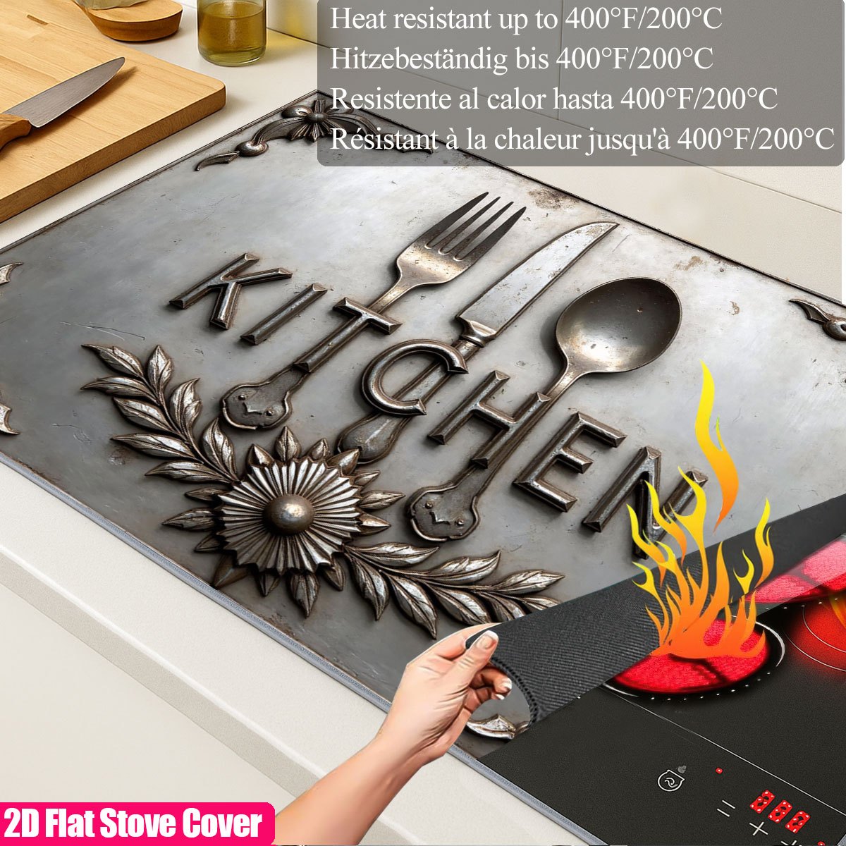 頑丈な金属製コンロカバー 耐熱性 滑り止めプロテクターマット - Kitchen Appliances Electric Stove のレビューと価格