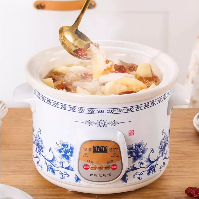 自動電気スープメーカー、シチュー、お粥、デザート用の多機能セ - Slow Cooker Ceramic のレビューと価格