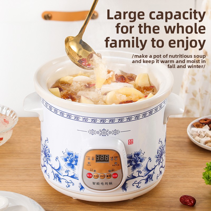 健康維持電気スロークッカー、スープポット、紫土鍋、お粥作り用 - Slow Cooker Ceramic のレビューと価格