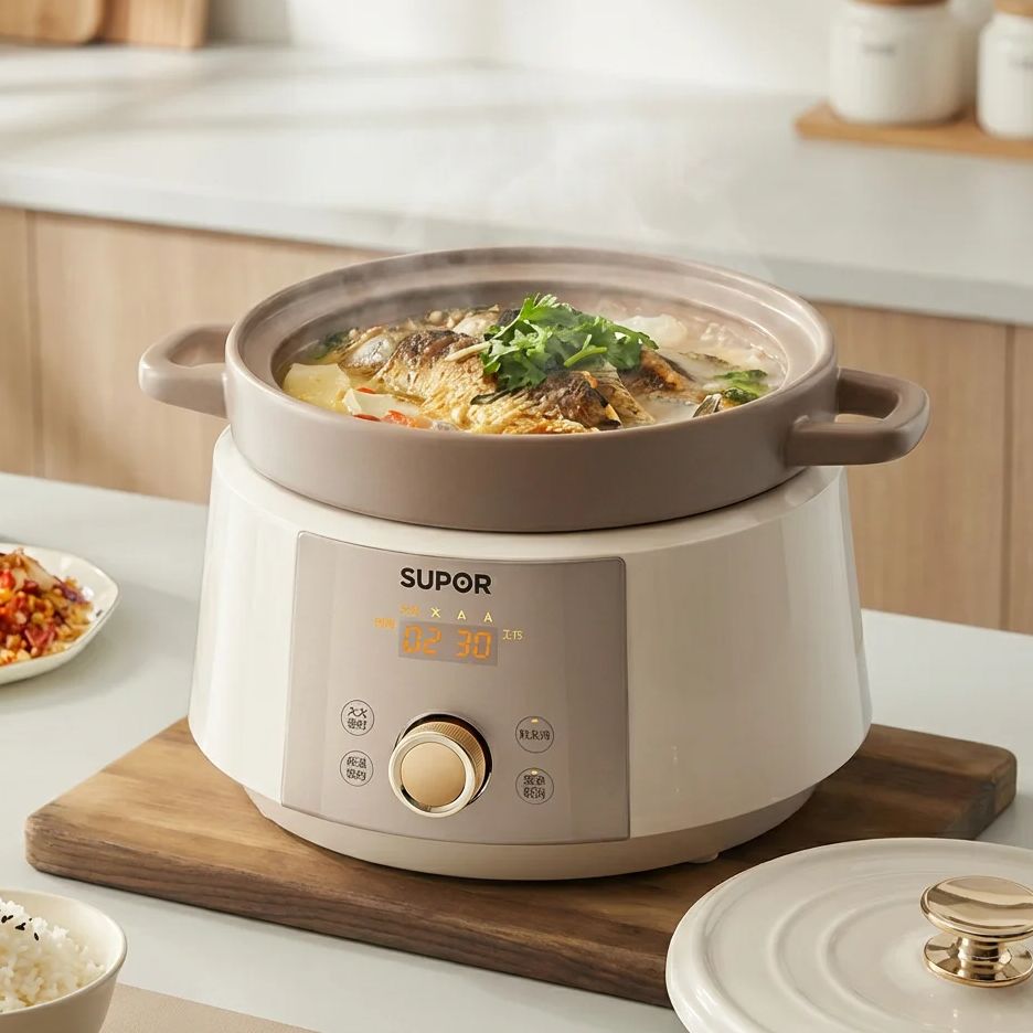 4L セラミック家庭用電気スロークッカー多機能スープポットお - Slow Cooker Ceramic のレビューと価格