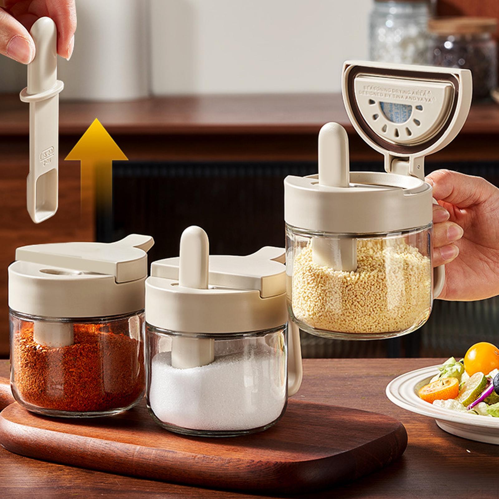 調味料入れ 漏れ防止塩入れ スプーン付き キッチン調味料入れ - Kitchen Appliances Cabinet のレビューと価格
