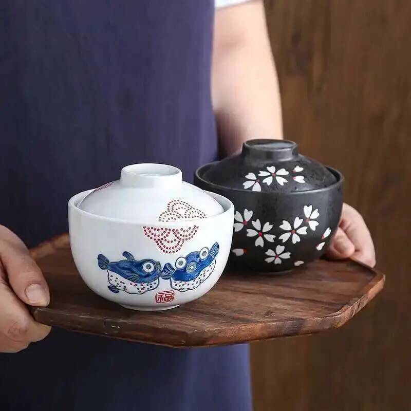 ふた付き日本のセラミック鍋、蒸し卵スープボウル、蒸しカップ、 - Slow Cooker Ceramic のレビューと価格